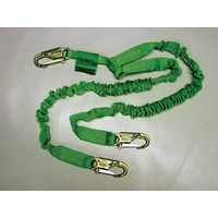 Honeywell 232M-Z7/6FTGN Miller 6\' Green Two Leg Manyard II Shock-Absorbing Stretchable Web Lanyard With 3 Locking Snap Hooks